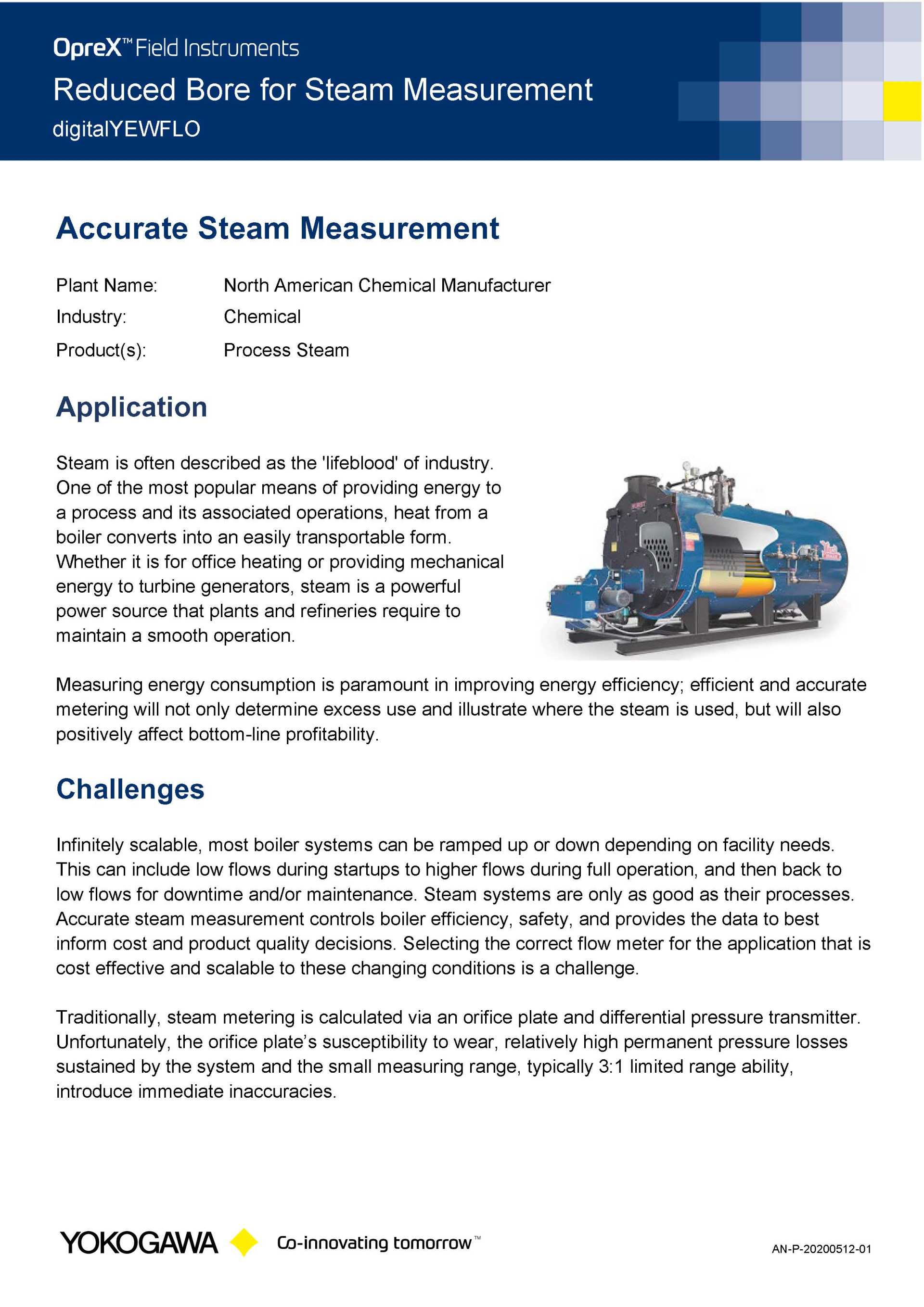 steam flow measurement application note